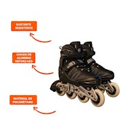 Equipo Patines Lineales con Luces Ollie Negro Talla L para Hacer Ejercicio Y+Ligas Regalo